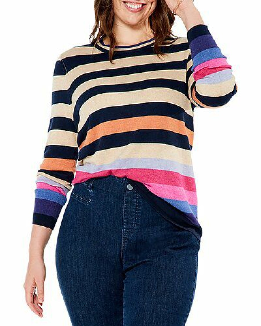 Sweaters * | Nic+Zoe Premium Plus Jewel Stripes Vital Sweater Women