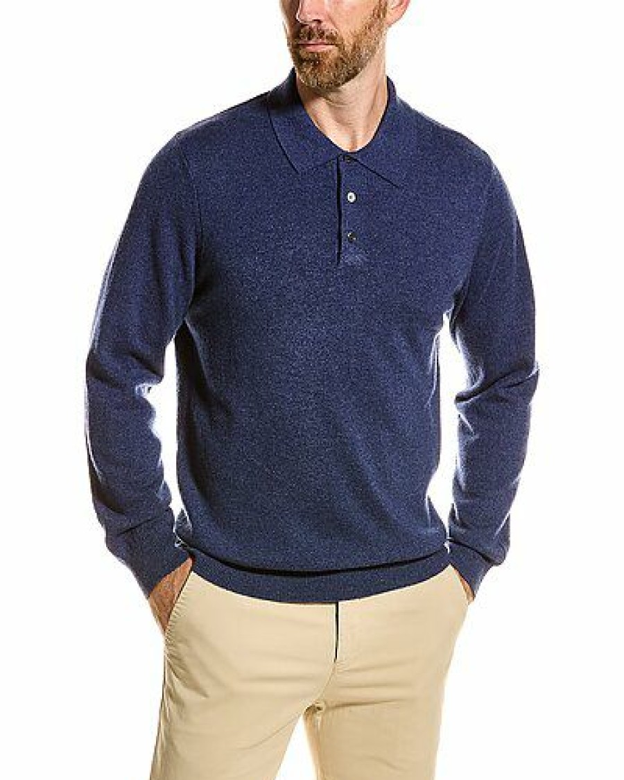 Sweaters * | J.Mclaughlin Unique Lewiston Cashmere Polo Shirt Men