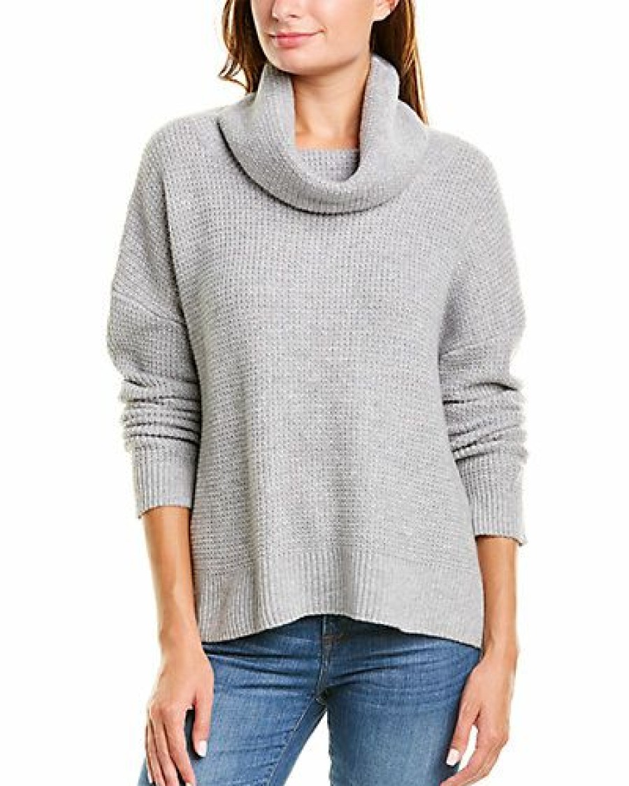 Sweaters * | Forte Cashmere 100% Guarantee Textured Cowl Neck Cashmere Sweater Women