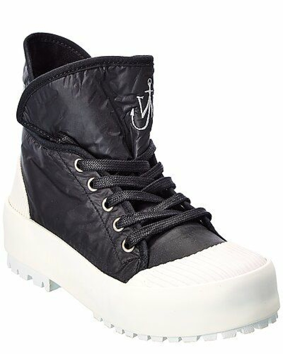 Fashion Sneakers * | Jw Anderson Limited Edition Two-Tone Nylon High-Top Sneaker Women