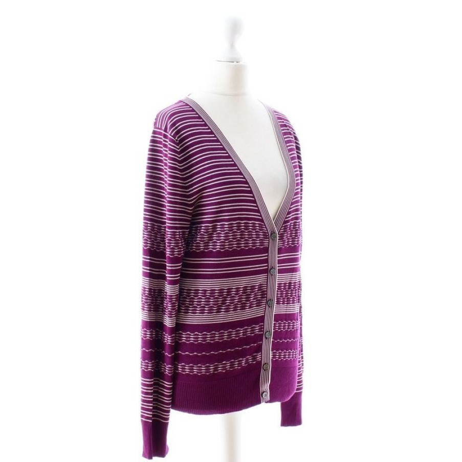 Clothes * | Derek Lam Striped Cardigan (Size M) Quality Guarantee Violet