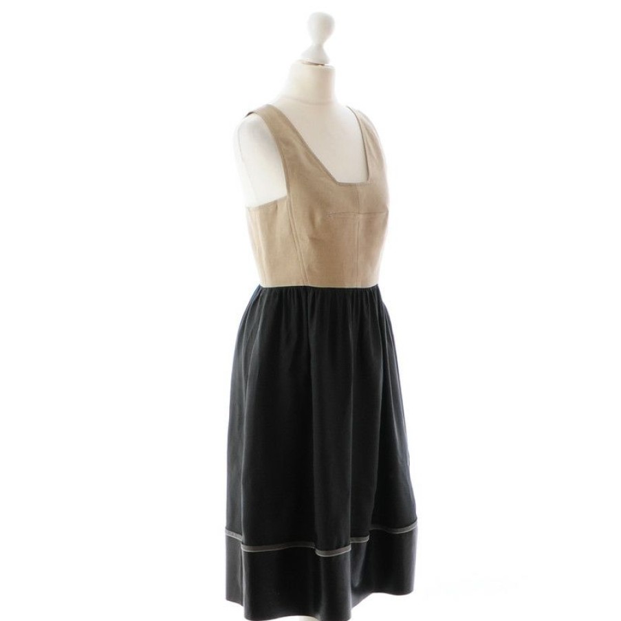 Clothes * | Derek Lam Beige Black Dress(Size Xs) Best Price Colourful / Patterned