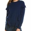 Sweaters * | Forte Cashmere Online Store Ruffle Trim Cashmere Sweater Women