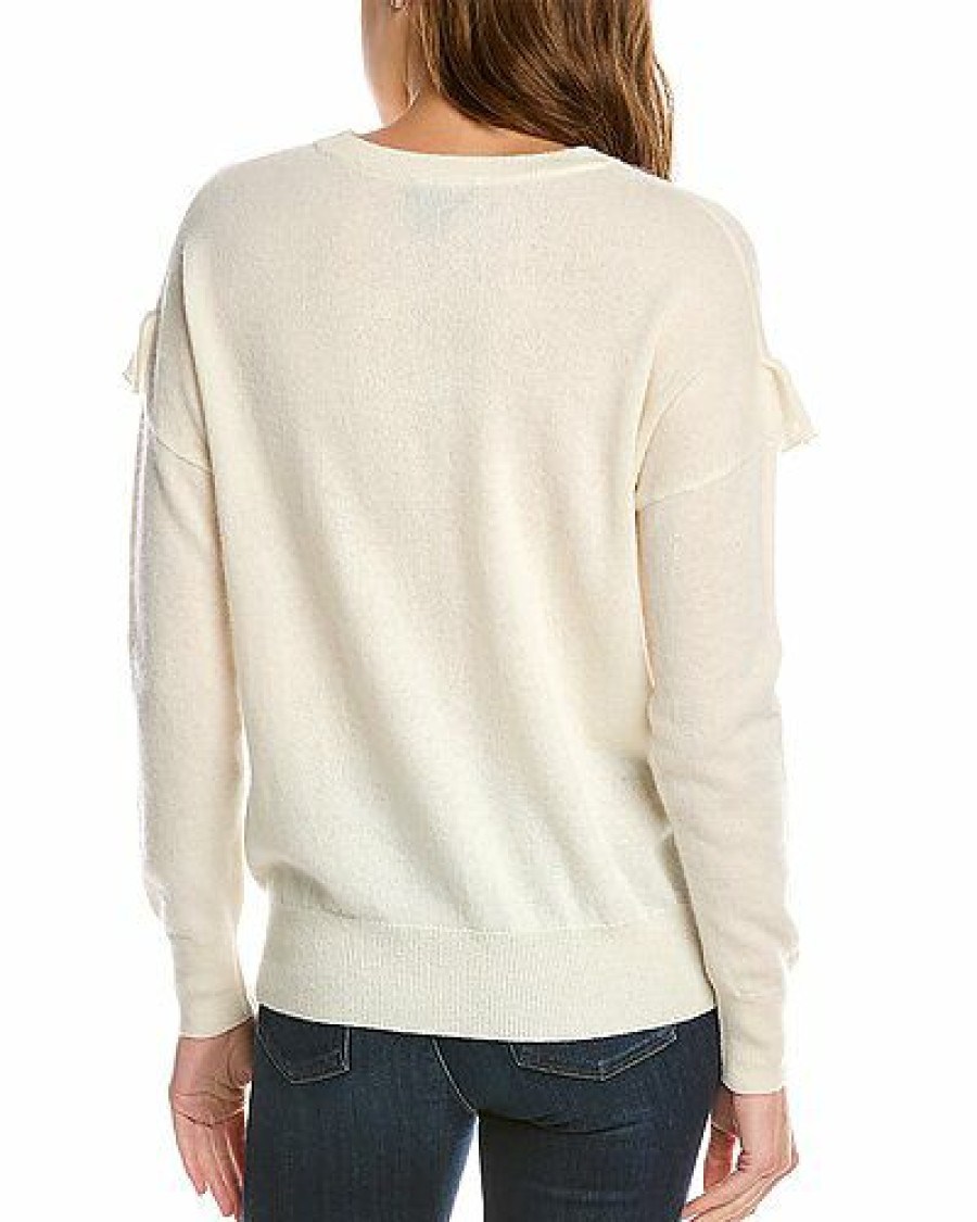 Sweaters * | Forte Cashmere Online Ruffle Trim Cashmere Sweater Women