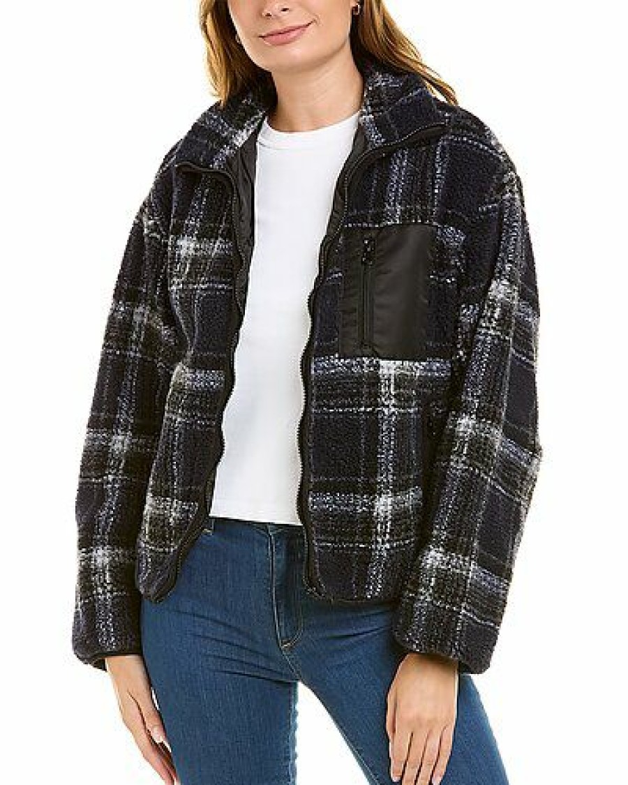 Outerwear * | Lea & Viola Wholesale Plaid Teddy Jacket Women