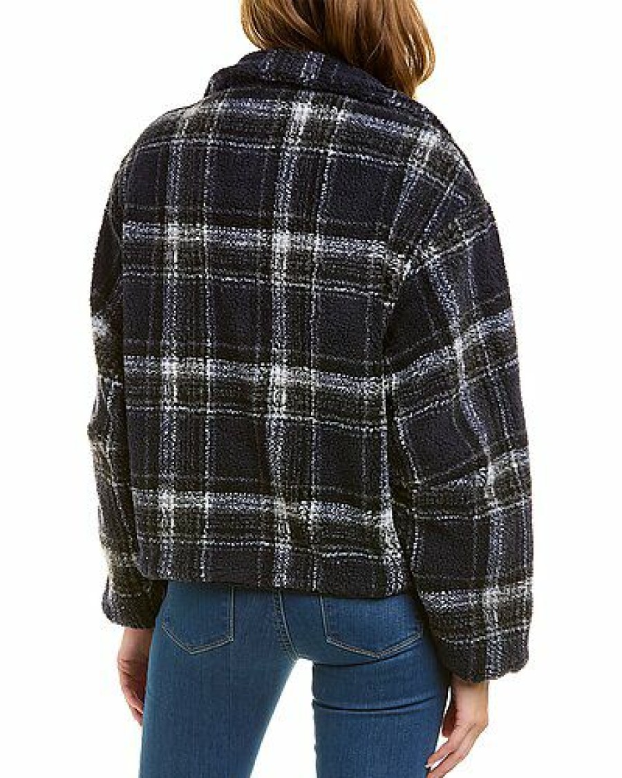 Outerwear * | Lea & Viola Wholesale Plaid Teddy Jacket Women