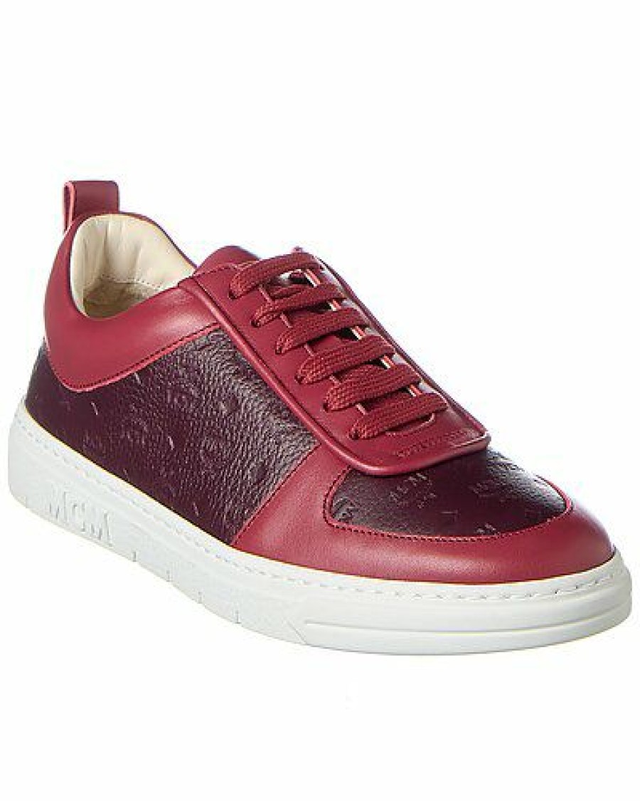 Fashion Sneakers * | Mcm Top Sellers Monogram Leather Sneaker Women