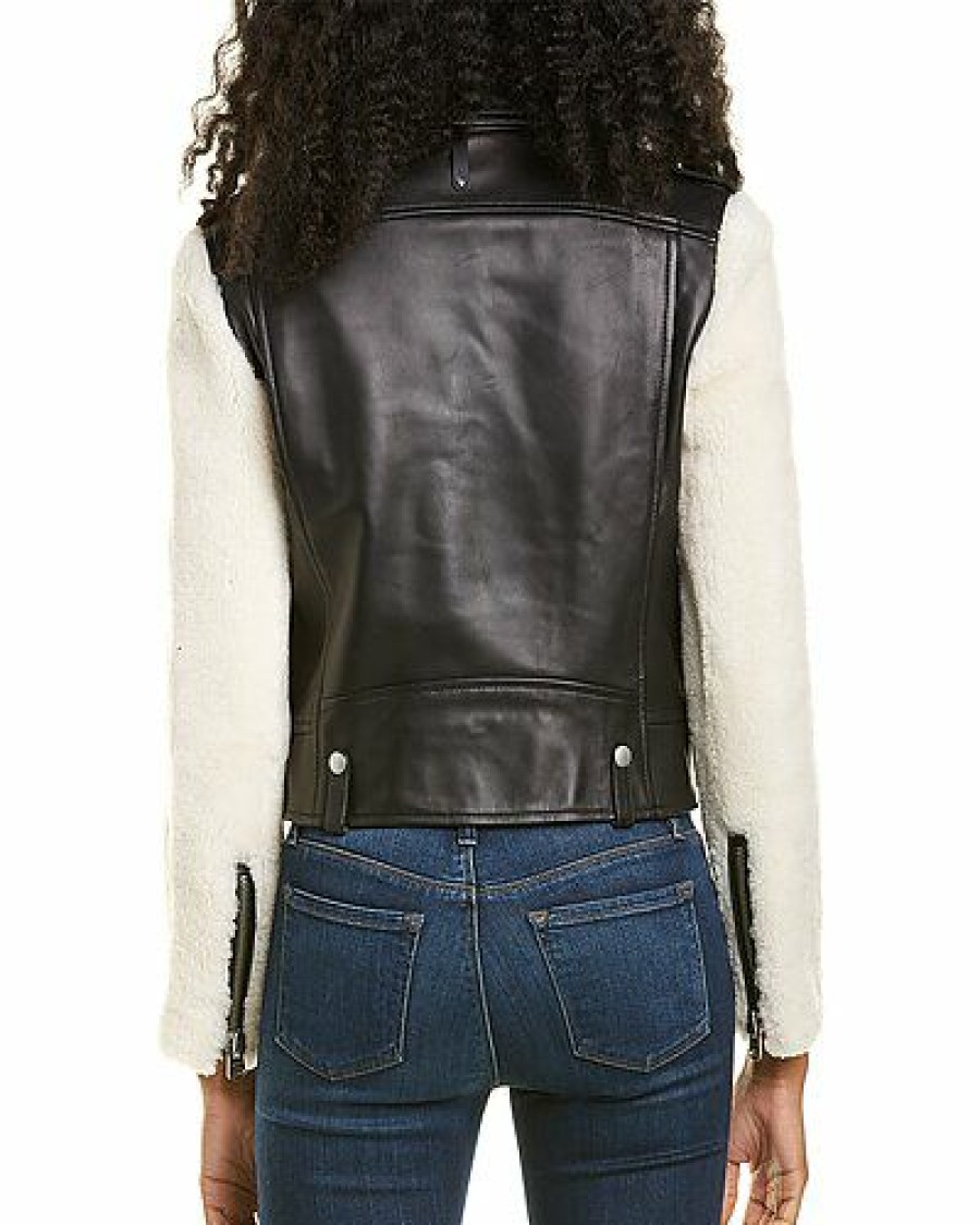 Outerwear * | Mackage Discount Online Baya Leather Moto Jacket Women