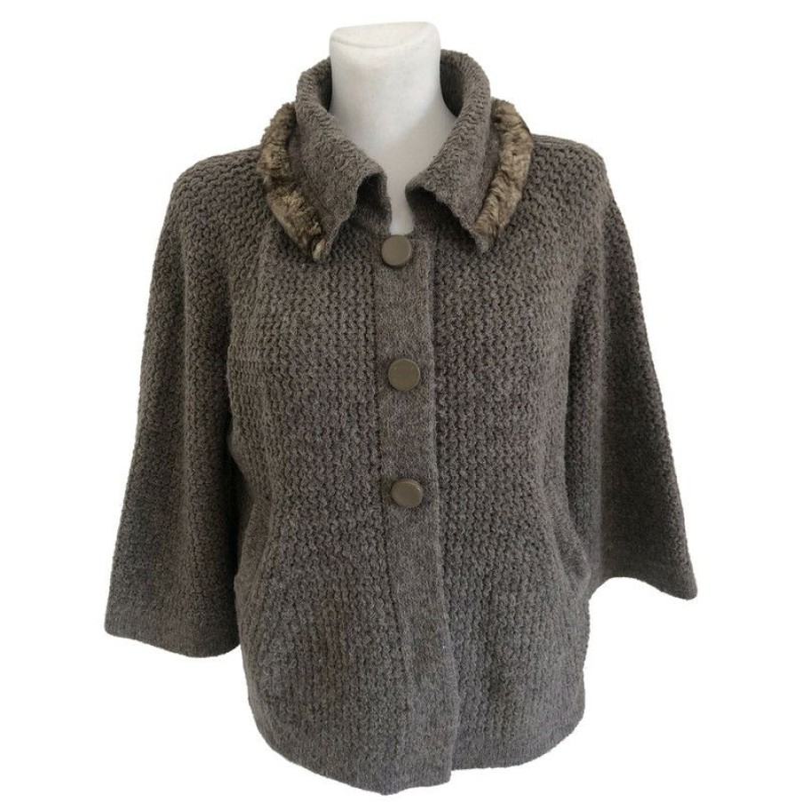 Clothes * | D. Exterior Knitwear Wool In (Size S) Reliable Quality Taupe