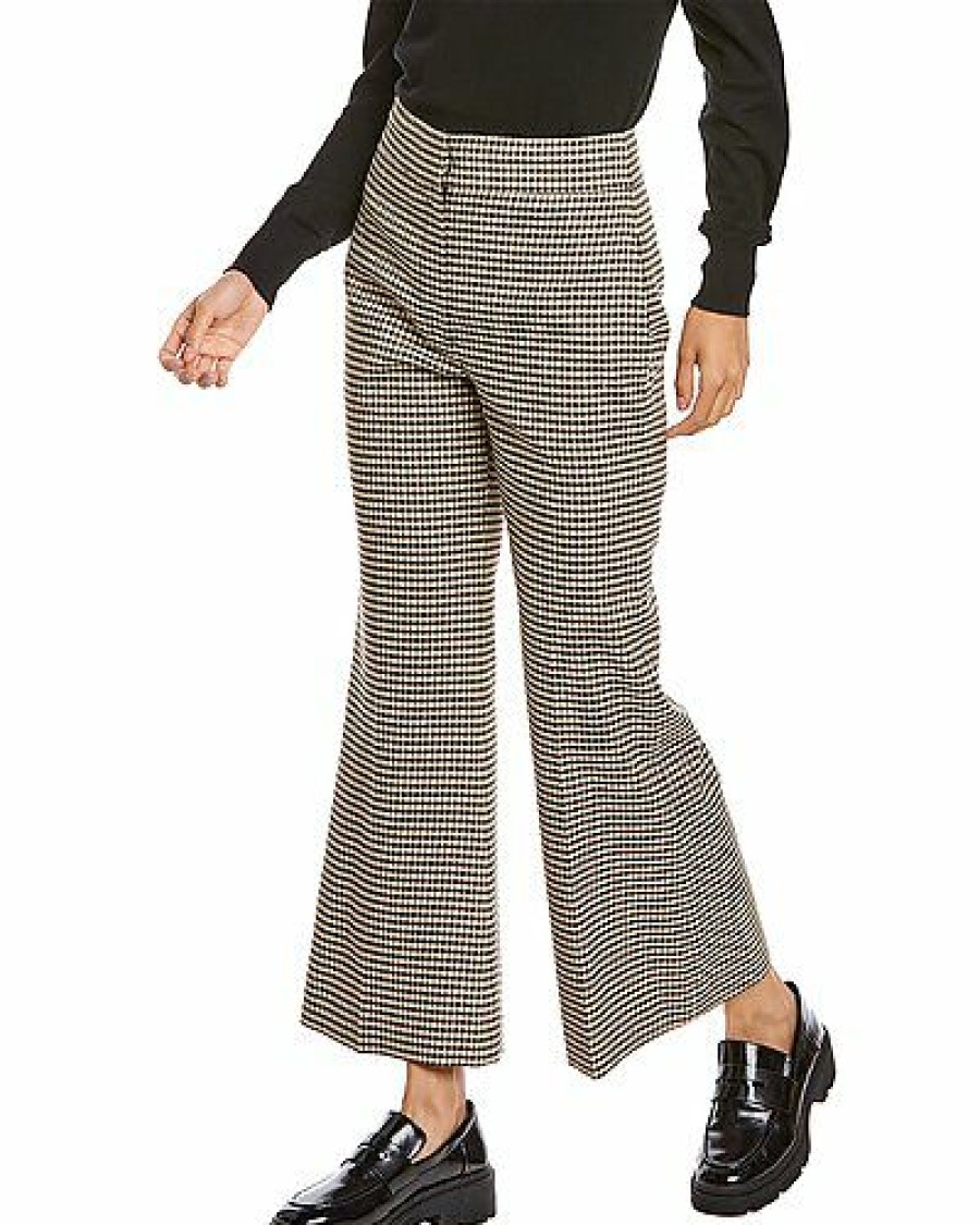 Clothes * | Rebecca Taylor Discount Online Check Linen-Blend Flare Pant Women