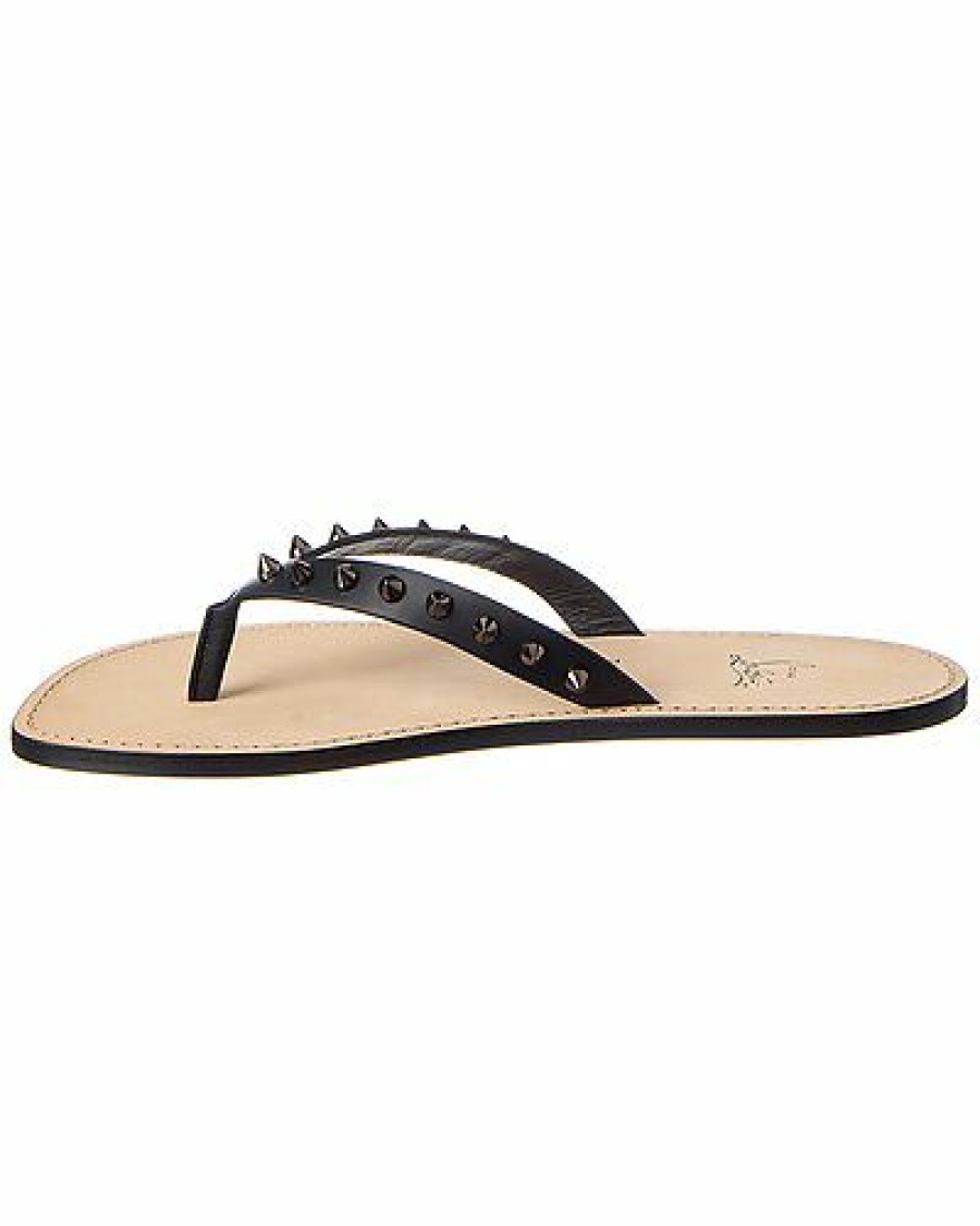 Sandals * | Christian Louboutin Wholesale Loulight Leather Flip Flop Men