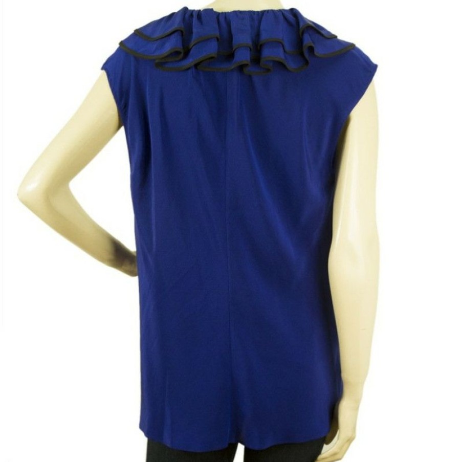 Clothes * | Derek Lam Silk Top(Size M) Latest Blue