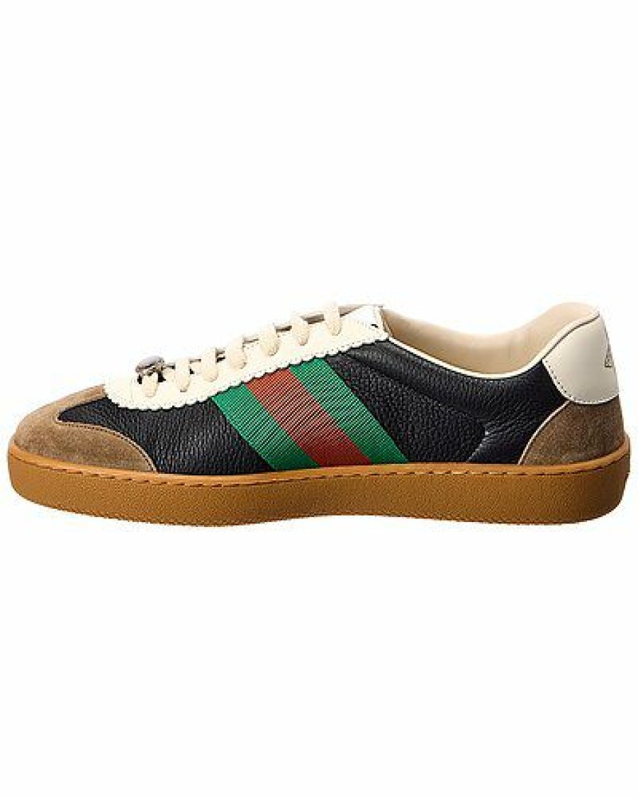 Fashion Sneakers * | Gucci Special Web Leather & Suede Sneaker Men