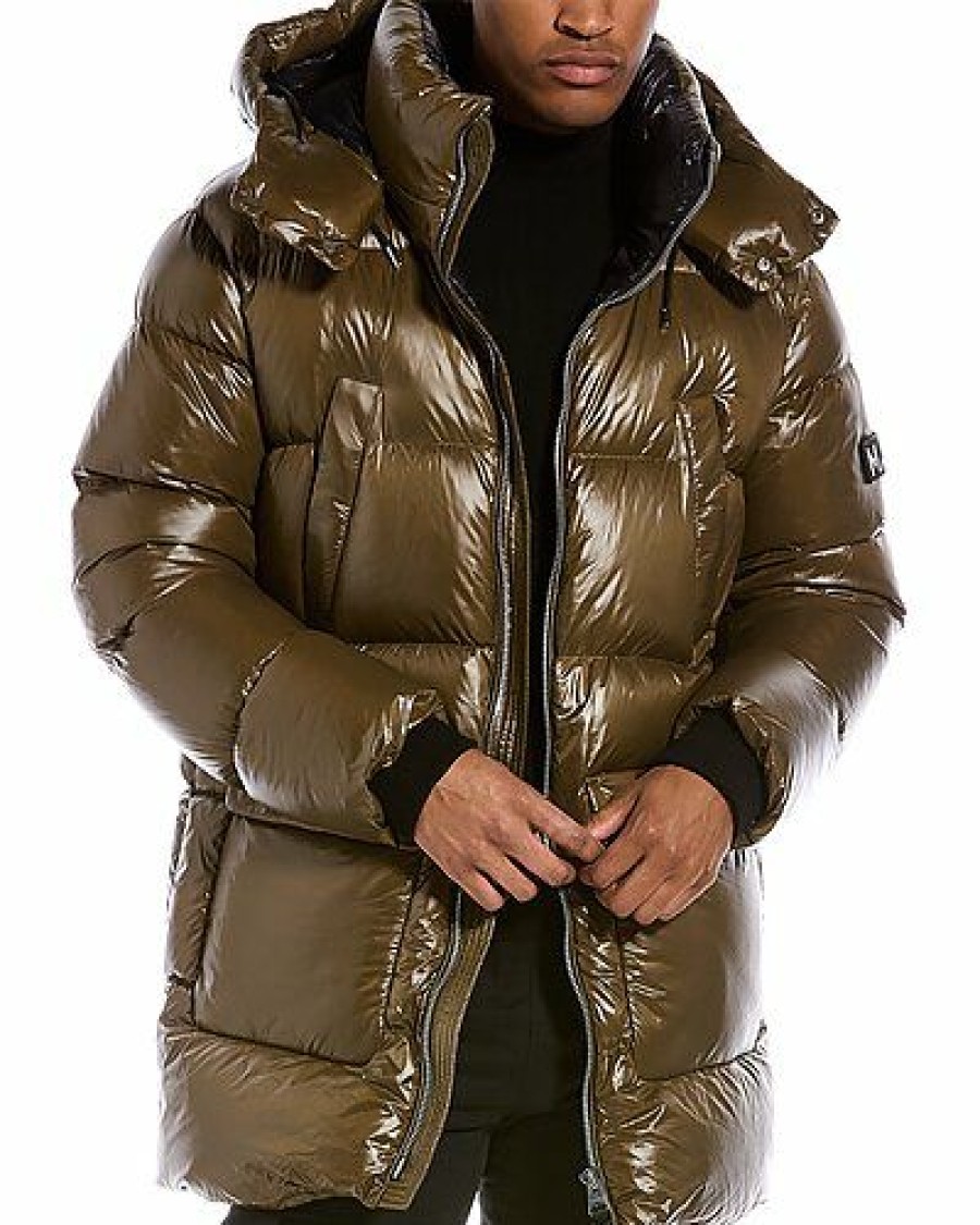 Outerwear * | Mackage Special Offers Kendrick Leather-Trim Down Parka Men