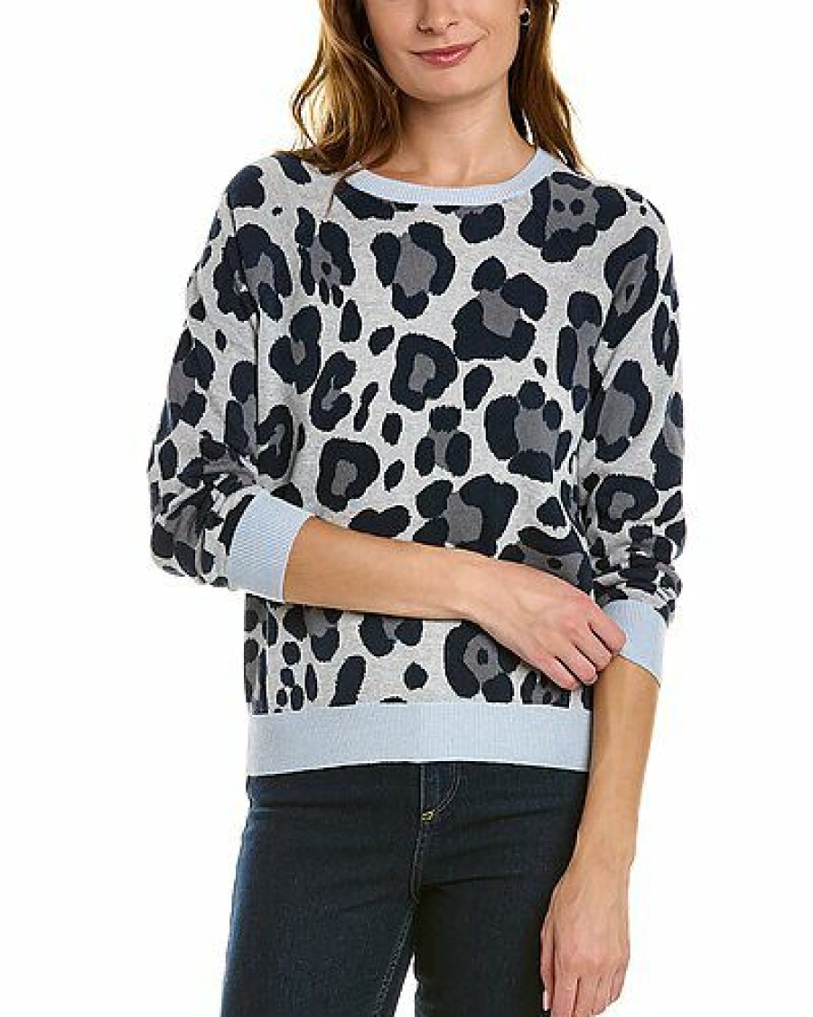 Sweaters * | Scott & Scott London Online Ana Leopard Silk-Blend Sweater Women