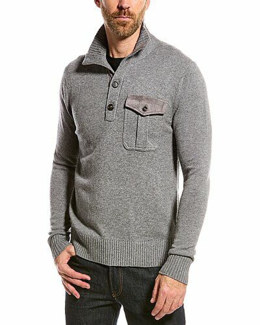 Sweaters * | Amicale Cashmere Flash Sale Wool & Cashmere-Blend Funnel Neck Sweater Men