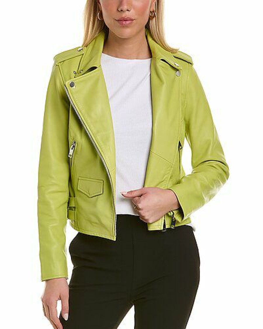 Outerwear * | Walter Baker 100% Guarantee Liz Leather Jacket Women