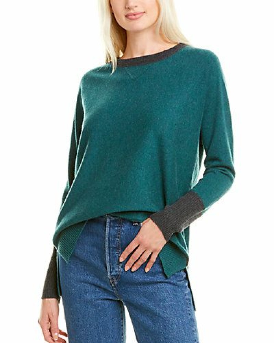 Sweaters * | Forte Cashmere Special Style Hi-Low Cashmere Sweater Women